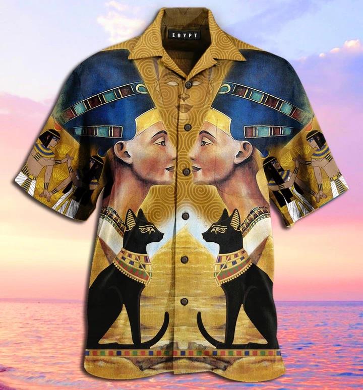 King And Black Cat Egypt Hawaiian Shirt Pre12764