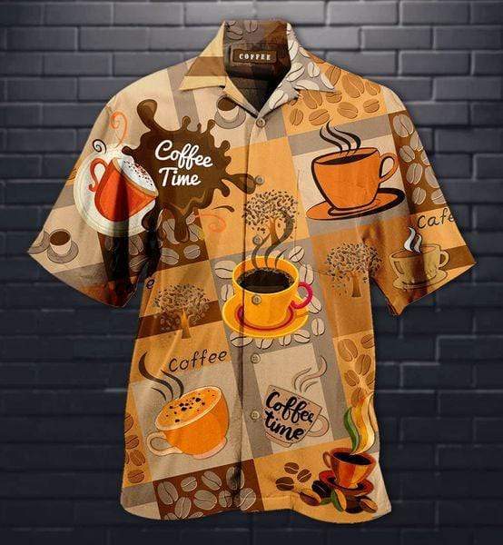 Love Coffee Brown Hawaiian Shirt Pre10028