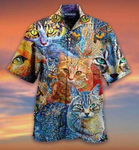 Mosaic Cat Hawaiian Shirt Pre12615