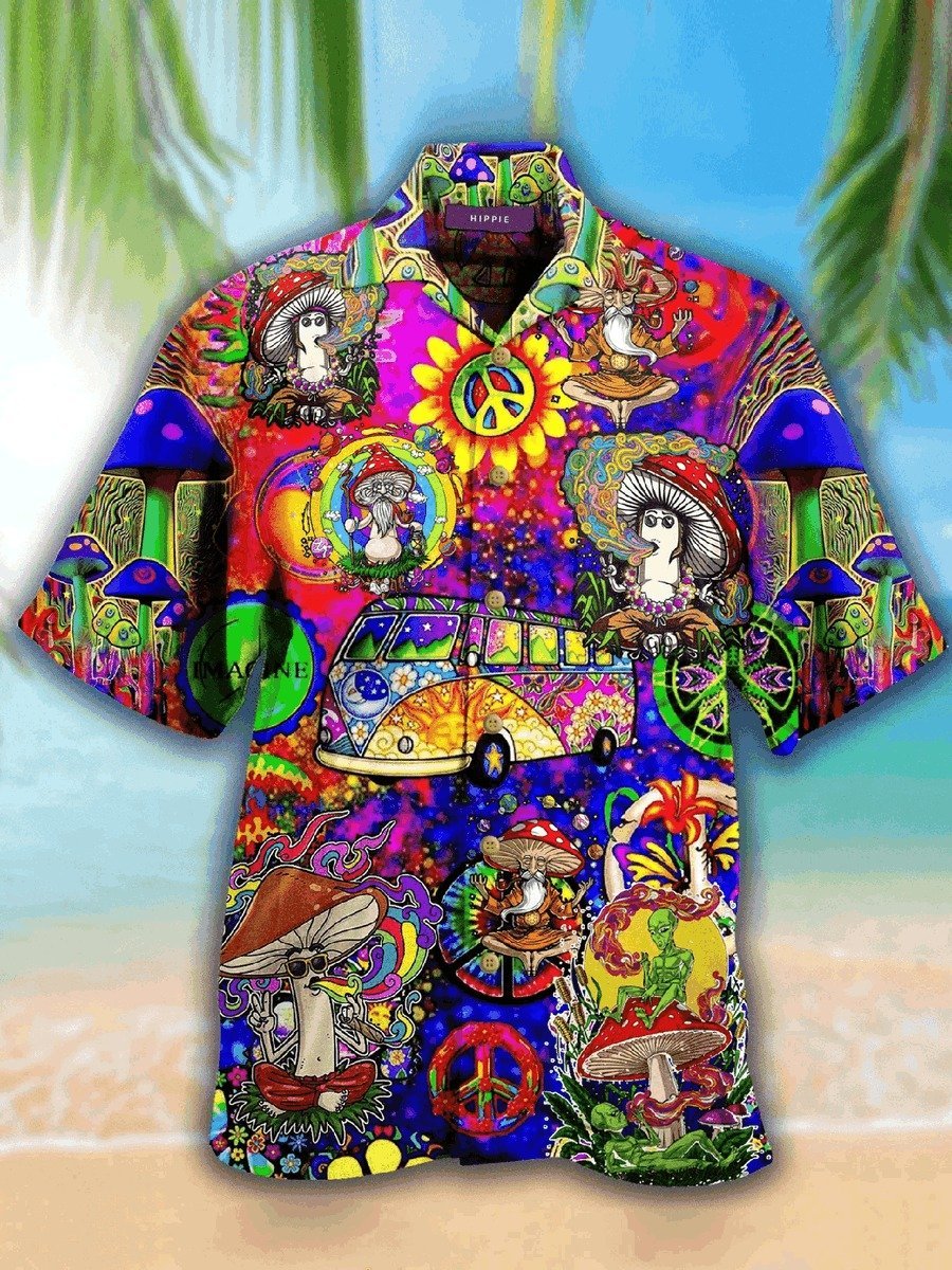 Mushroom Hippie Hawaiian Shirt Pre12654