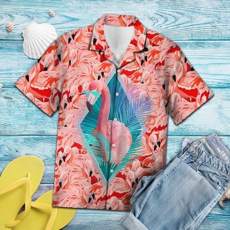 Flamingo Hawaiian Shirt Flamingo Beach Funny Hawaiian Shirt