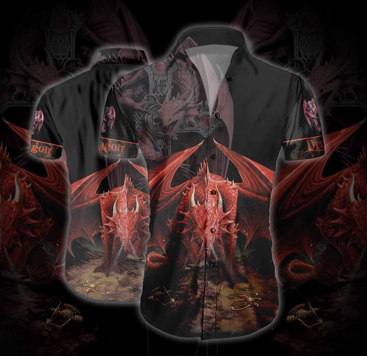 Red Dragon Hawaiian Shirt Pre12493