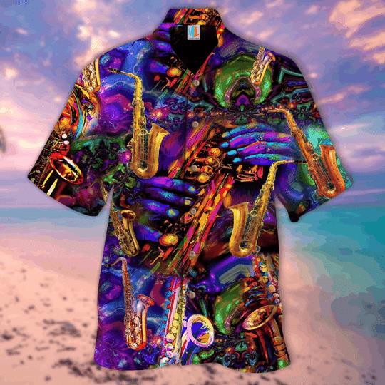 Saxophonist Hawaiian Shirt Pre11665