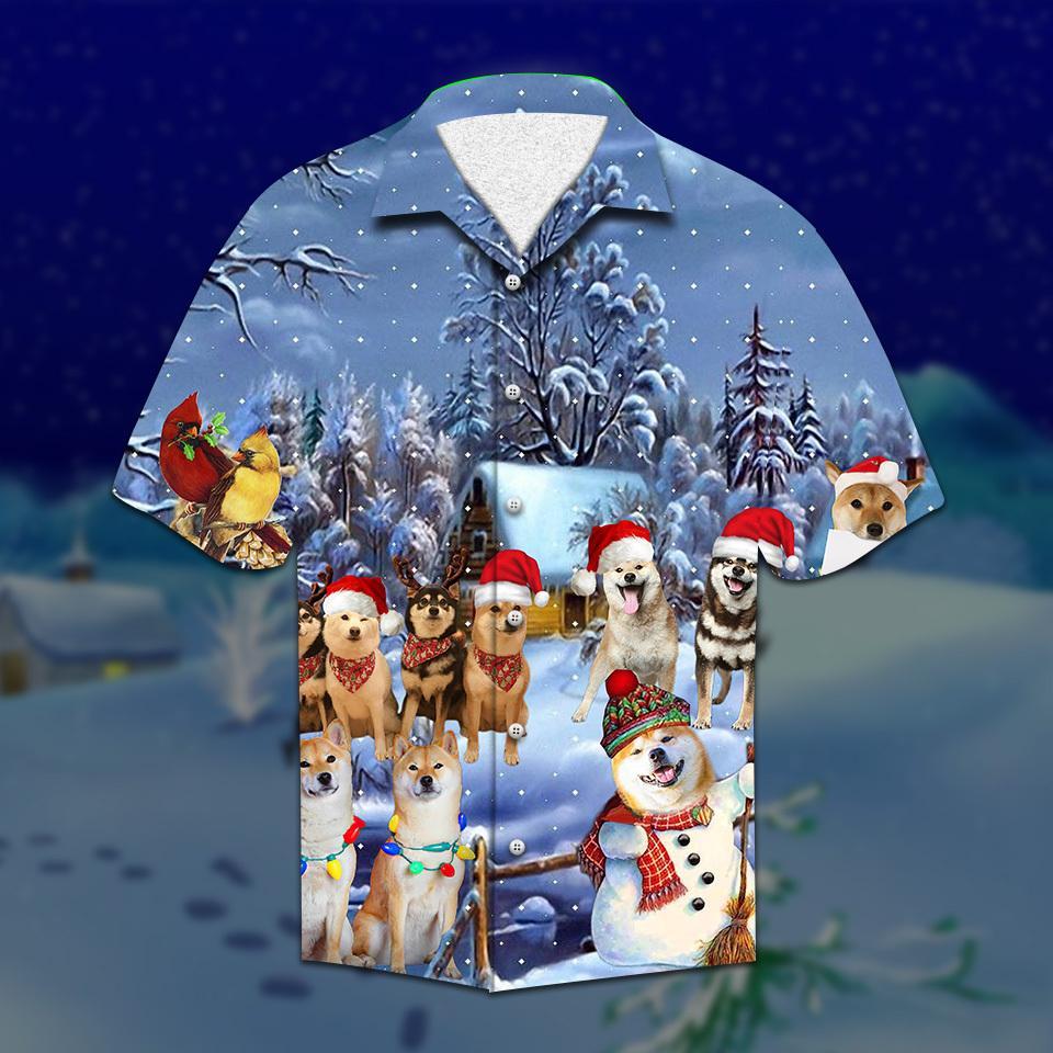 Shiba Christmas Hawaiian Shirt Pre12377
