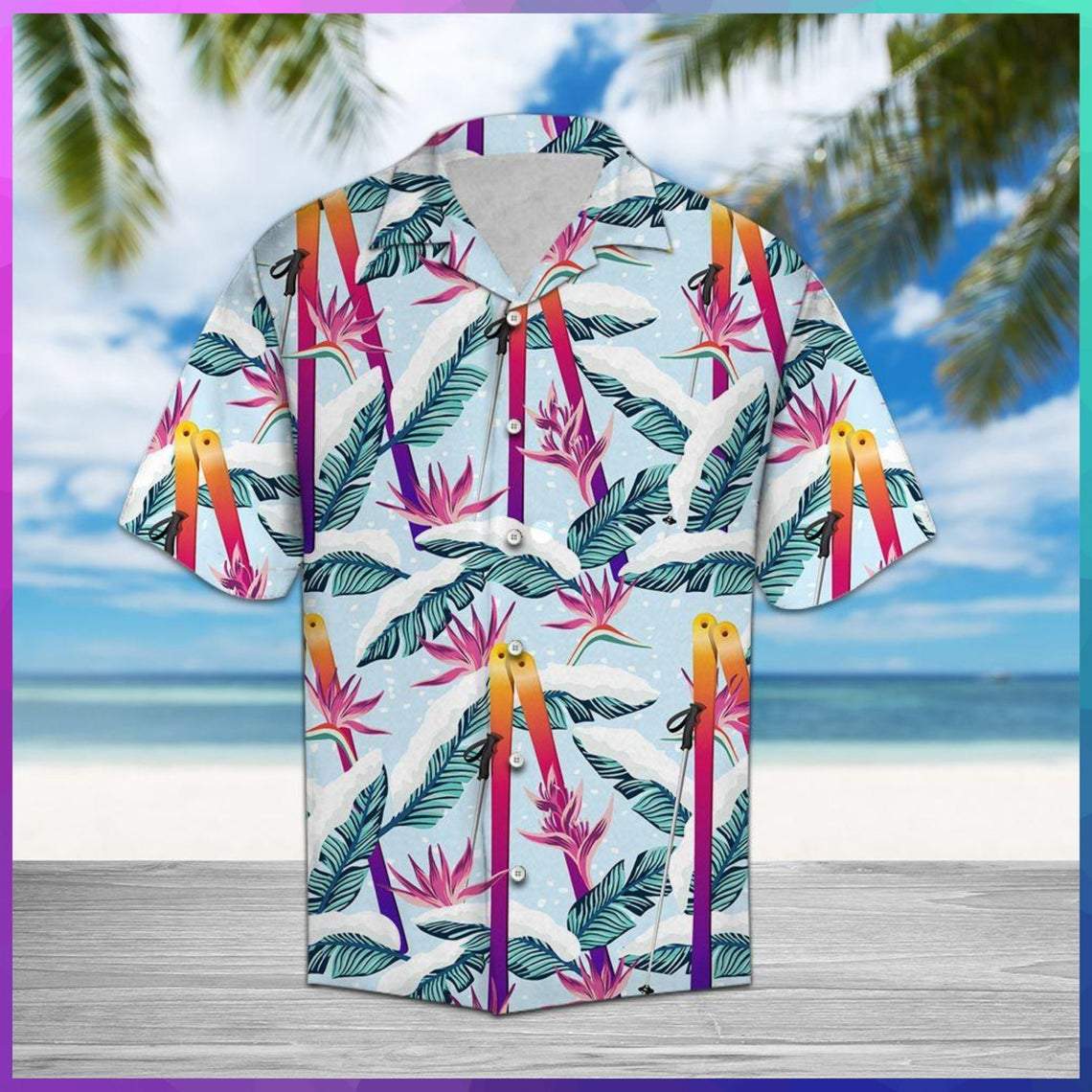 Skiing Palm Hawaiian Shirt Pre10919