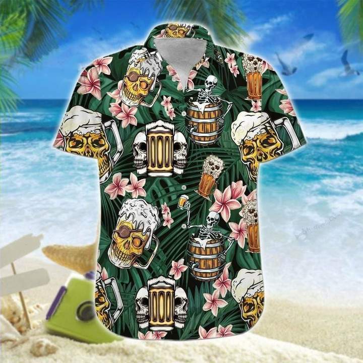 Skull Beer Summer Hawaiian Shirt Pre10427