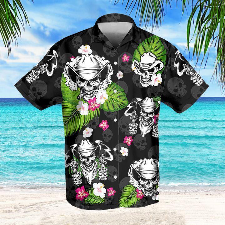 Skull Cowboy Hawaiian Shirt Pre10320