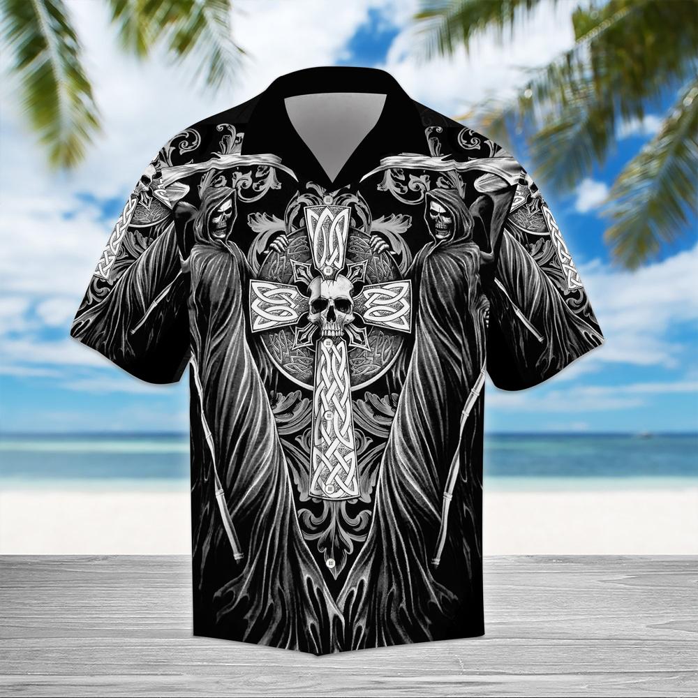 Skull Grim Hawaiian Shirt Pre12356