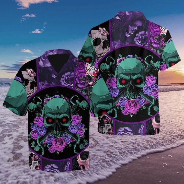 Skull Rose Hawaiian Shirt Pre12247