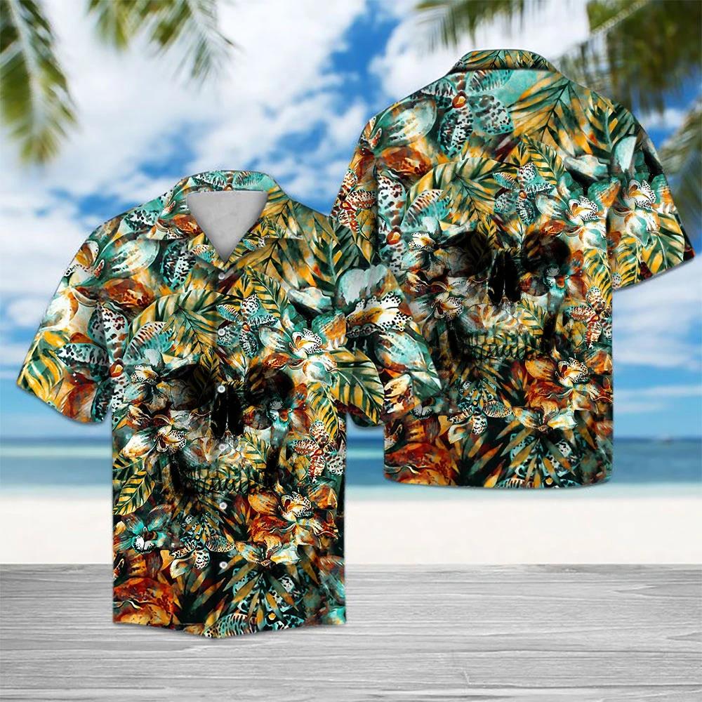 Skull Tropical Hawaiian Shirt Pre11208