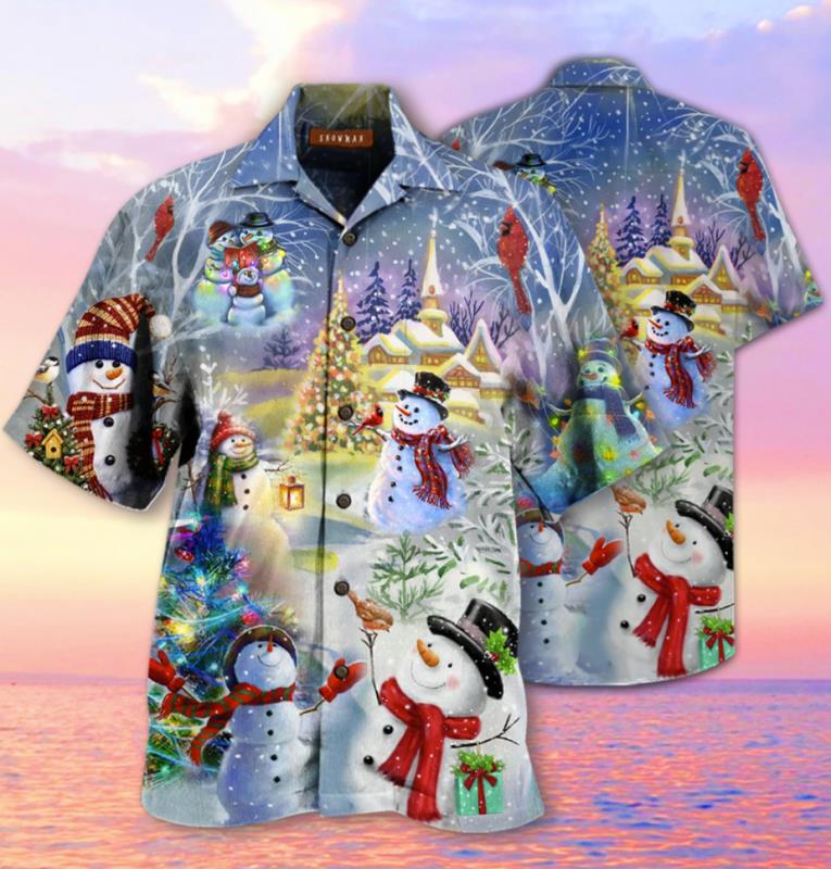 Snowman Hawaiian Shirt Pre12238