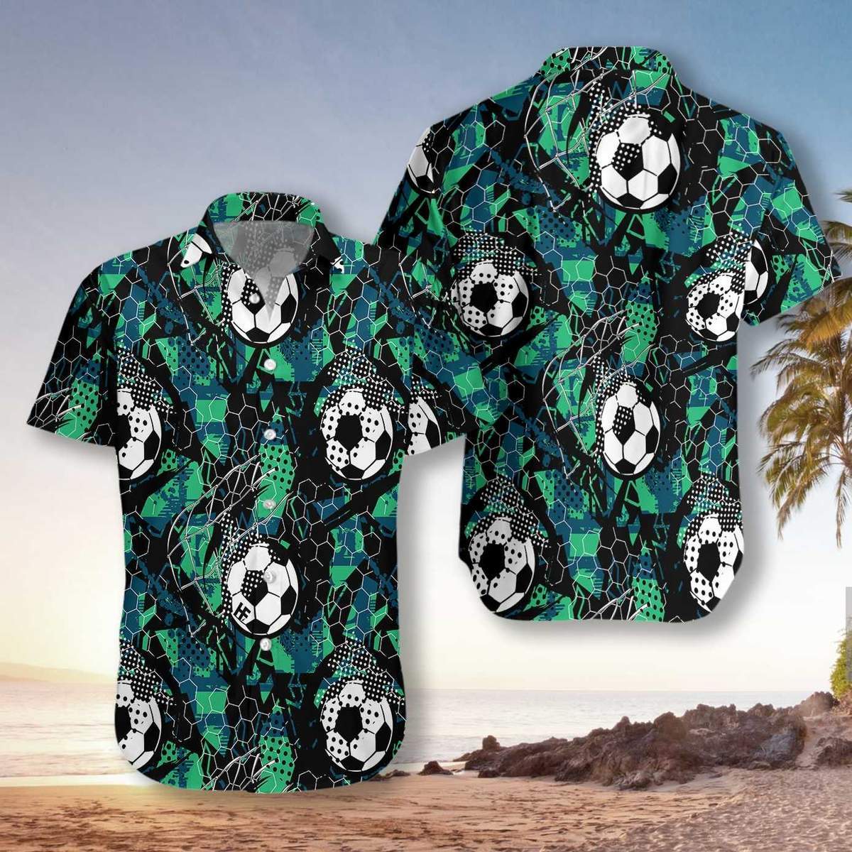 Soccer Grunge Unisex Hawaiian Shirt Pre12301