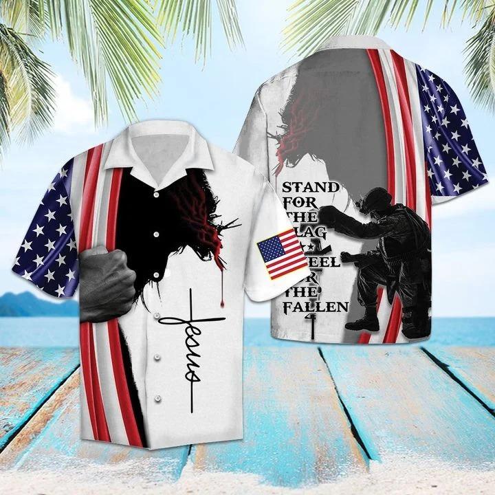 Stand For The Flag Kneel For The Fallen Hawaiian Shirt Pre12242