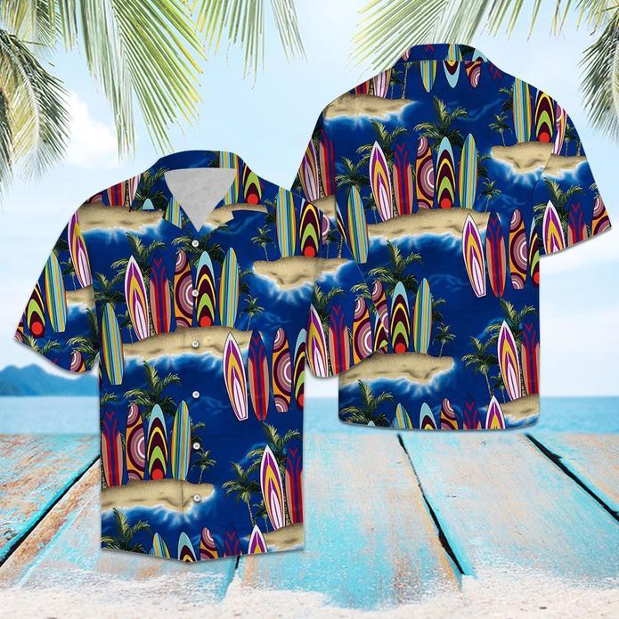 Surfboard Palm Tree Hawaiian Shirt Pre10336