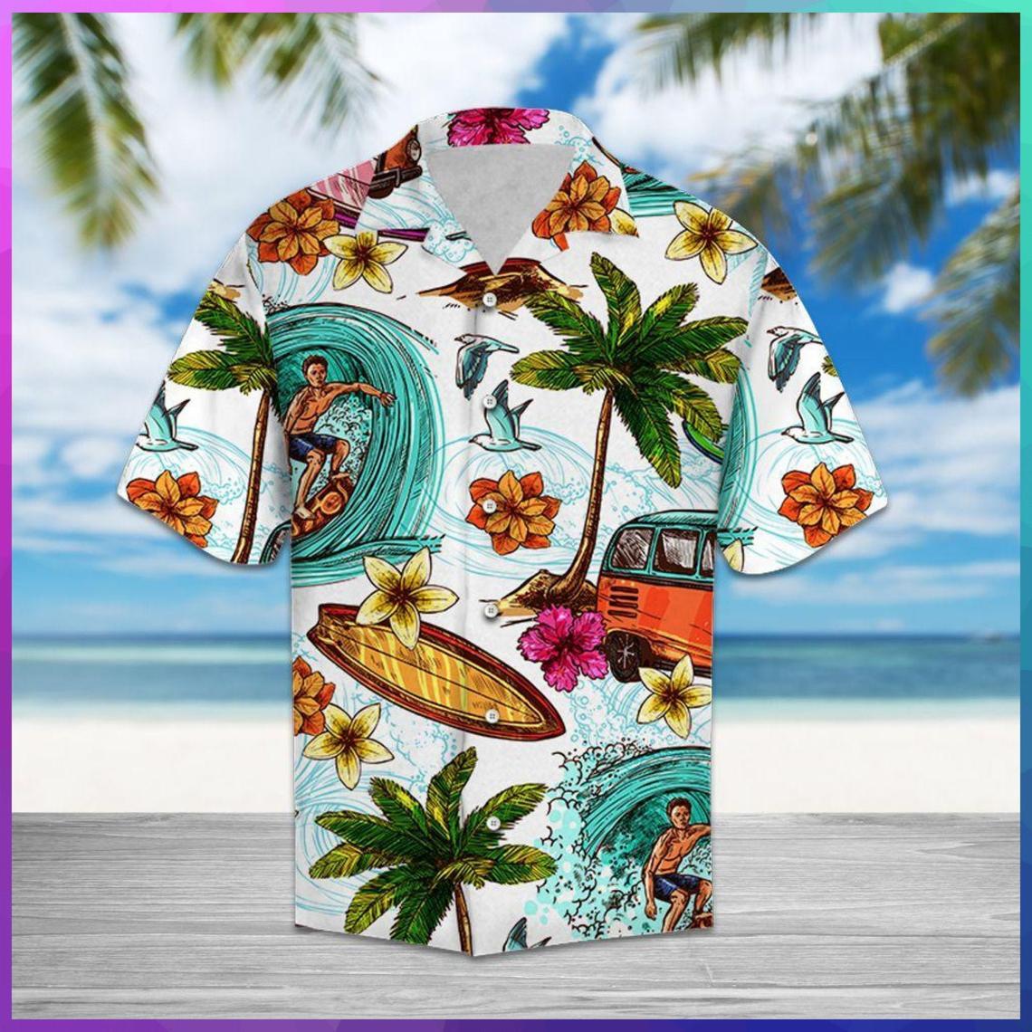 Surfing Beach Hawaiian Shirt Pre10080