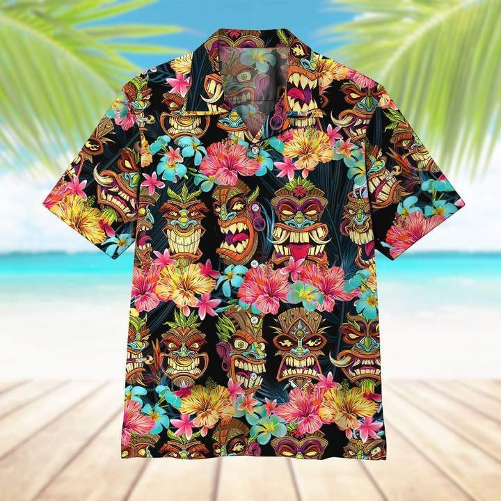 Tiki Head Hawaiian Shirt Pre12190