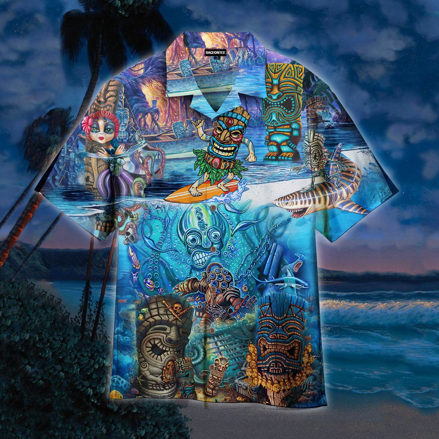 Tiki Island Hawaiian Shirt Pre11441