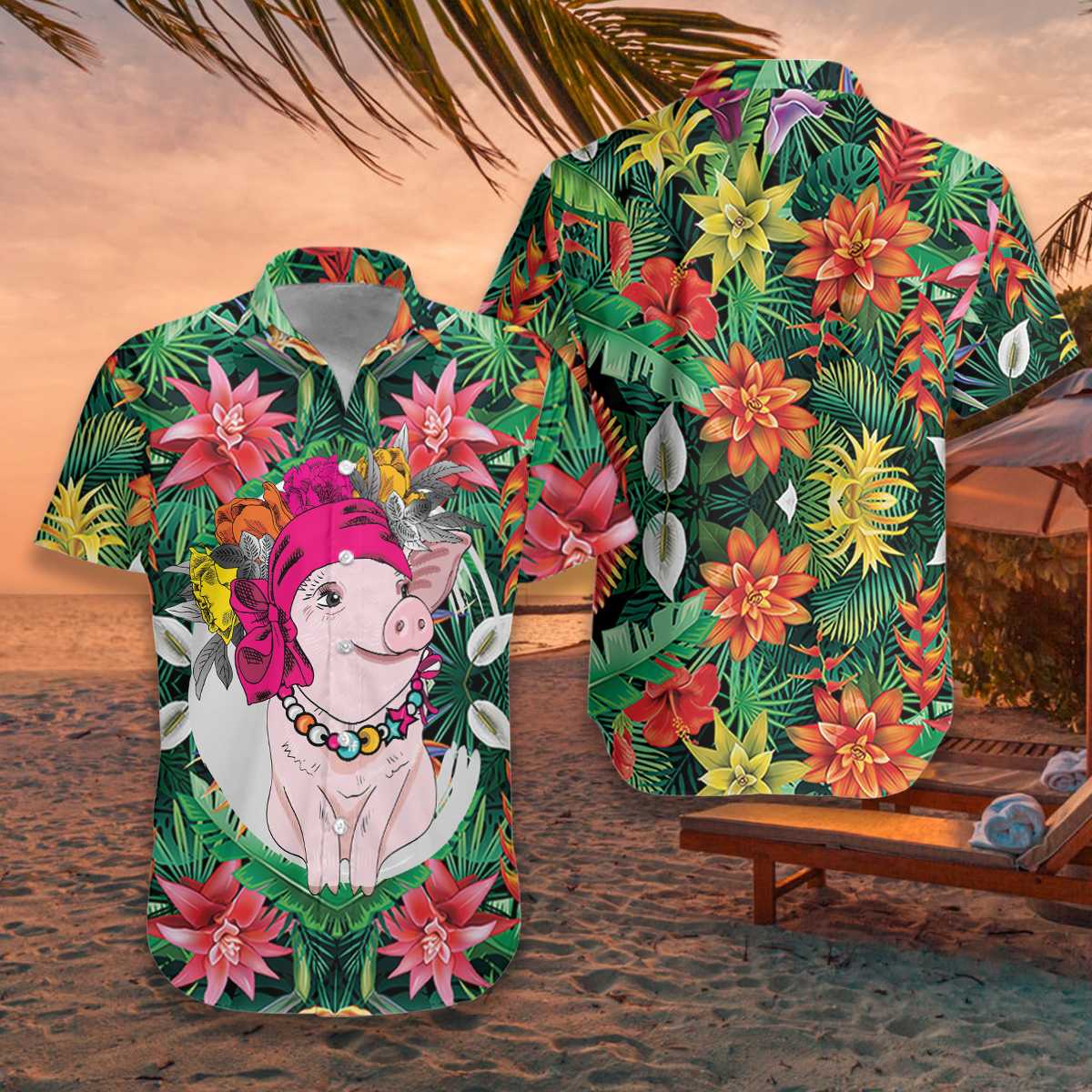 Tropical Pig Hawaiian Shirt Pre10491