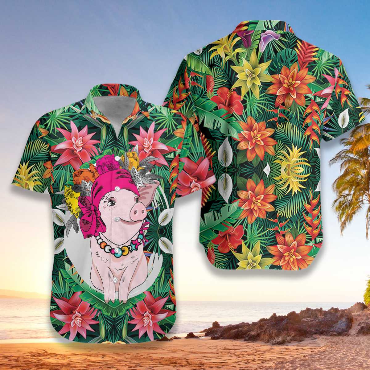 Tropical Pig Hawaiian Shirt Pre11027