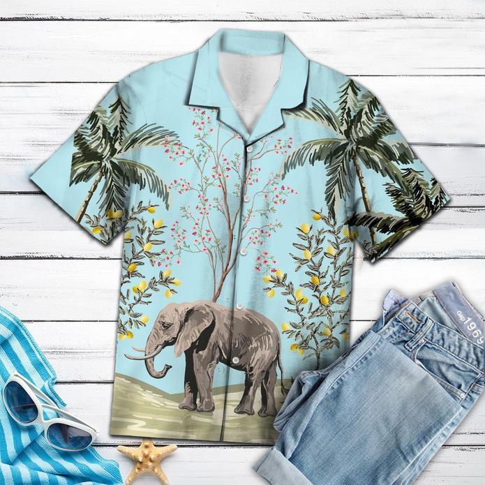 Vintage Tropical Elephant Hawaiian Shirt Pre10603