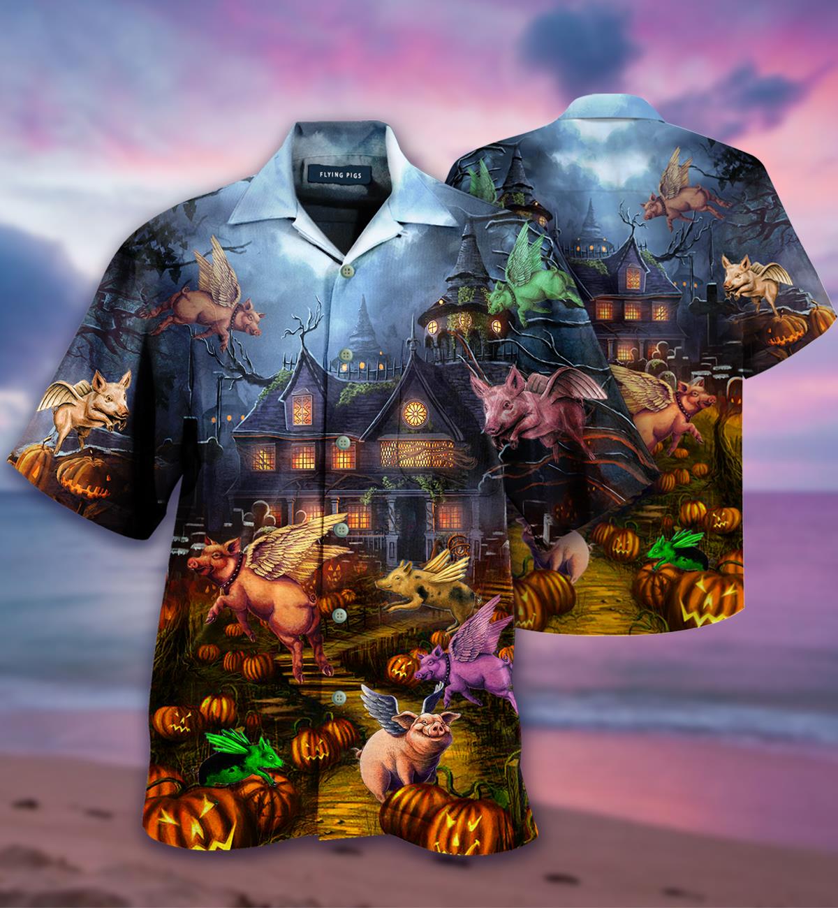 When Pigs Fly Halloween Hawaiian Shirt Pre11946