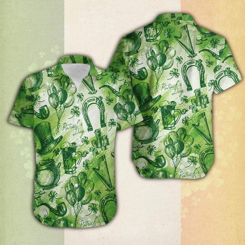 Whole Green Saintpatricks Day Vintage Hawaiian Shirt Pre12055