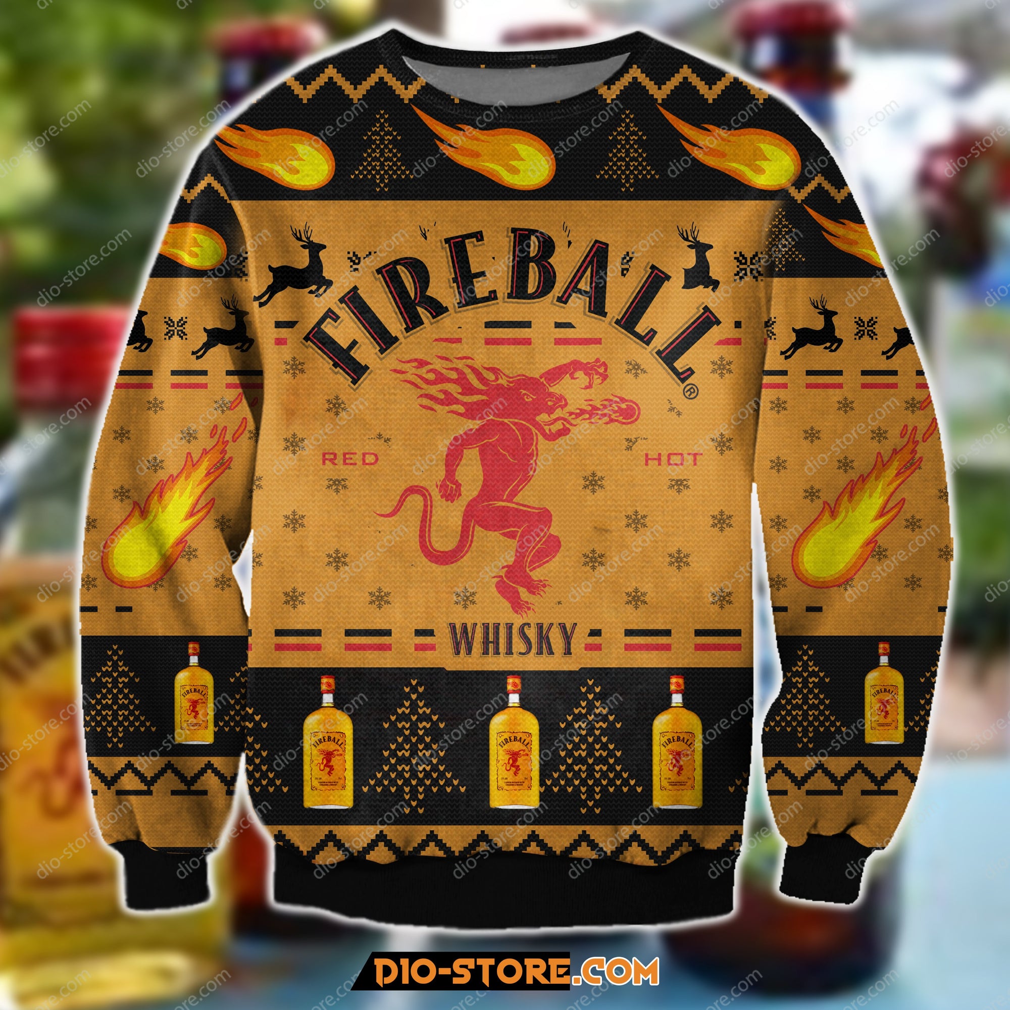 3D All Over Print Knitting Pattern Fireball Cinnamon Ugly Christmas Sweater 1 Hoodie All Over Printed Cint10271