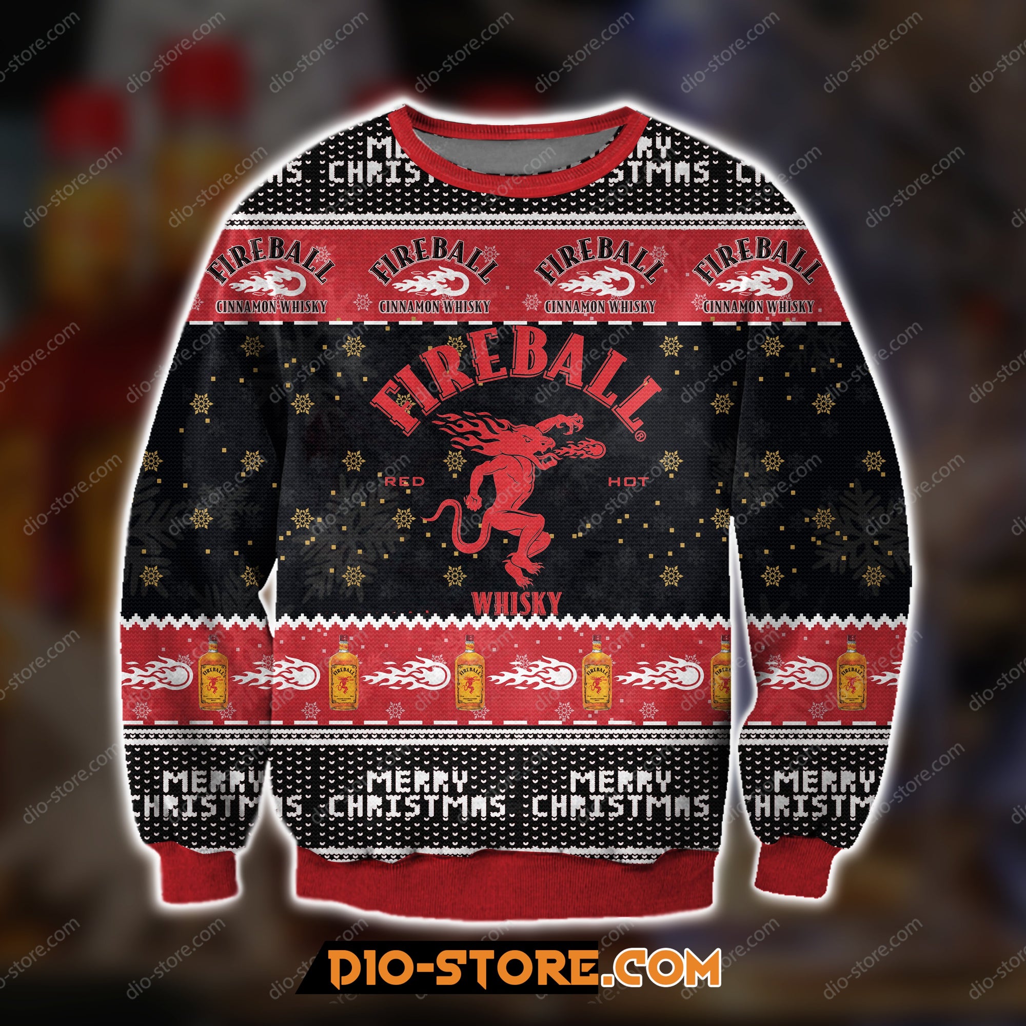 3D All Over Print Knitting Pattern Fireball Cinnamon Ugly Christmas Sweater Hoodie All Over Printed Cint10289