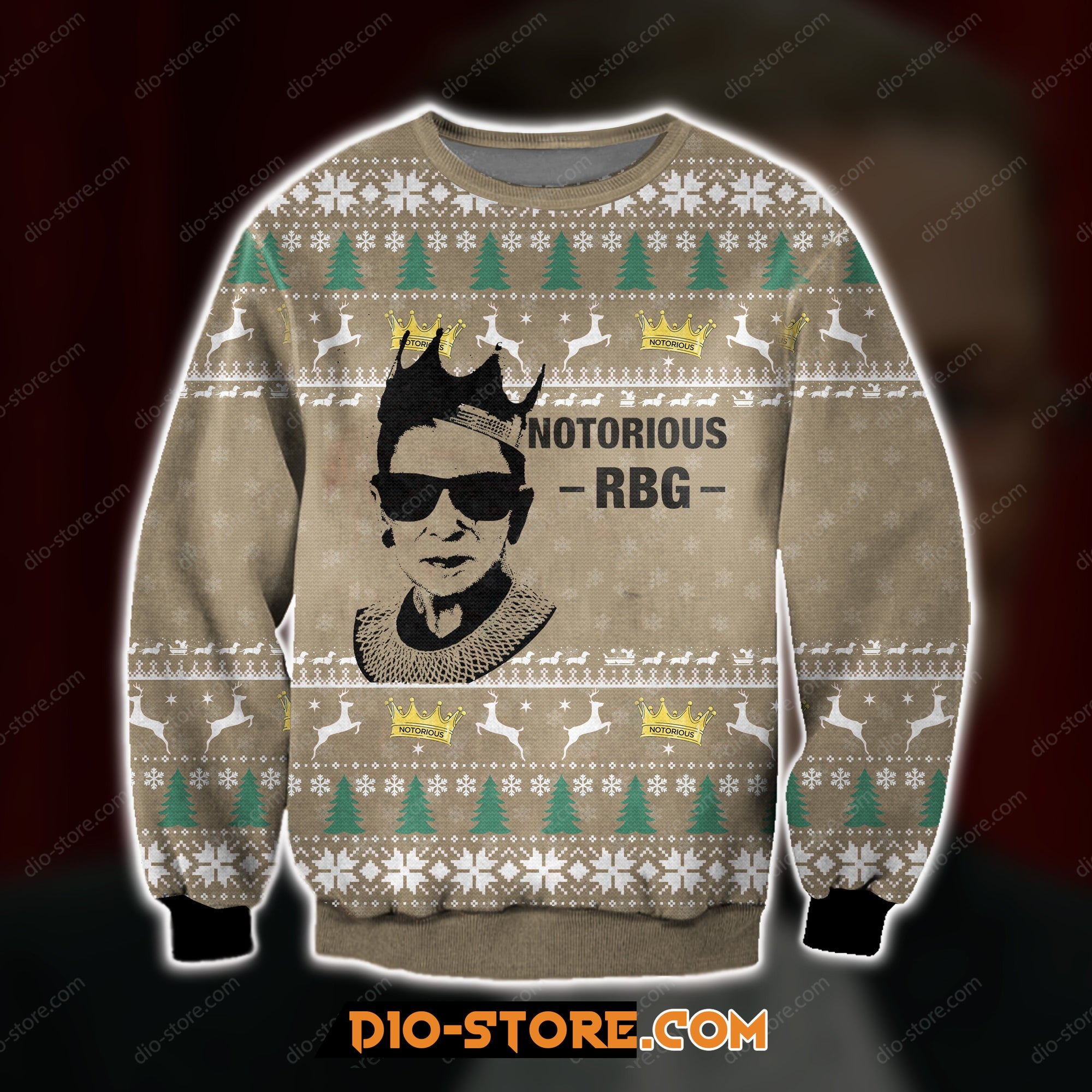 3D All Over Print Notorious Rbg Ugly Sweater Hoodie All Over Printed Cint10216