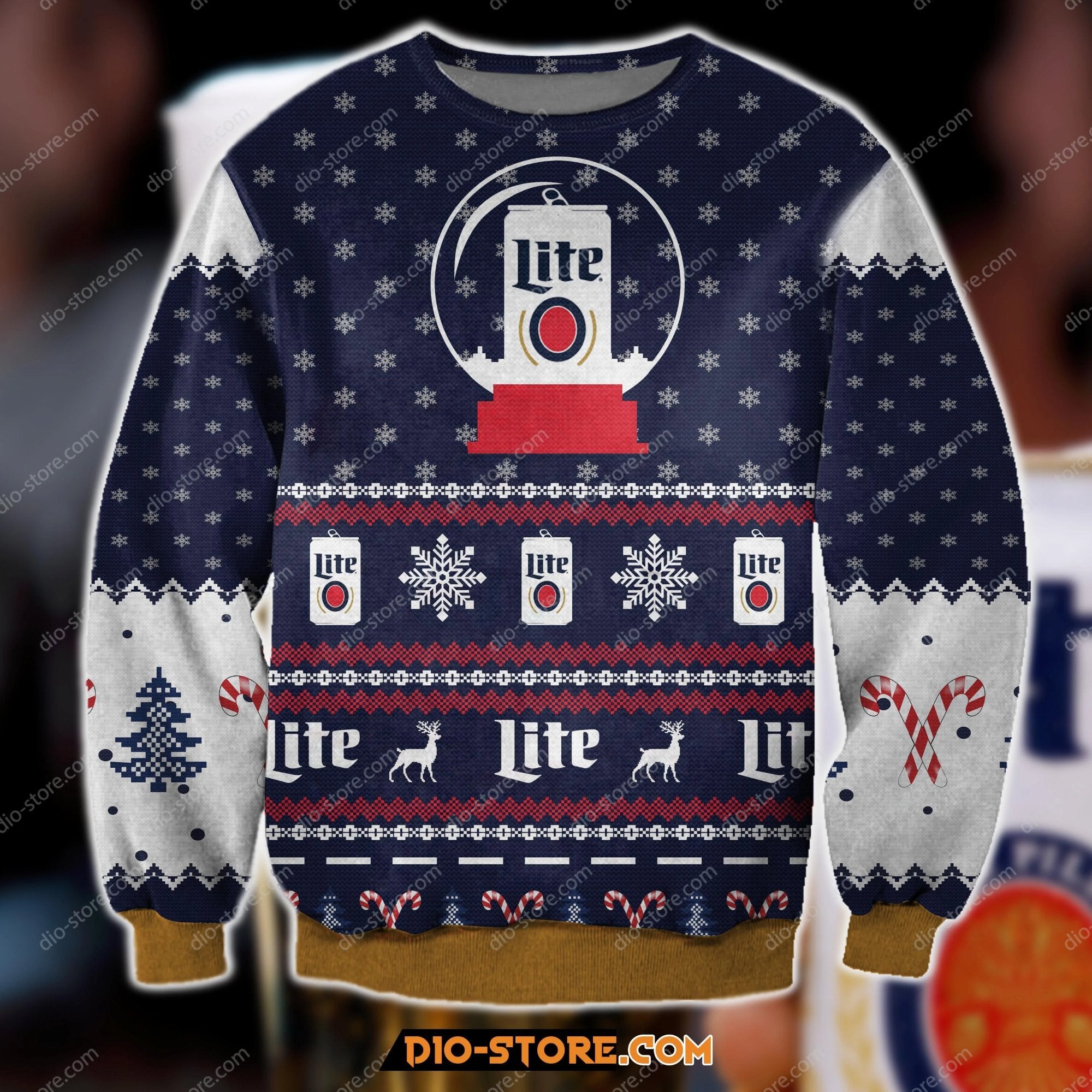 3D Print Knitting Pattern Miller Lite Ugly Christmas Sweater Hoodie All Over Printed Cint10268