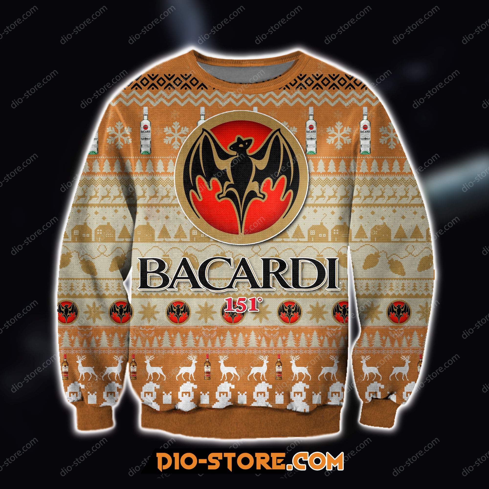 Bacardi Wine Knitting Pattern 3D Print Ugly Christmas Sweater 1492020 Hoodie All Over Printed Cint10301