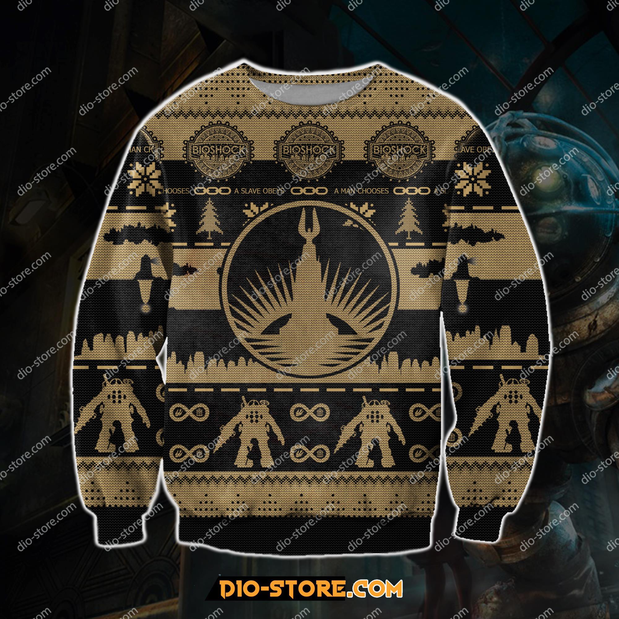 Bioshock 3D Print Knitting Pattern Ugly Christmas Sweater Hoodie All Over Printed Cint10160
