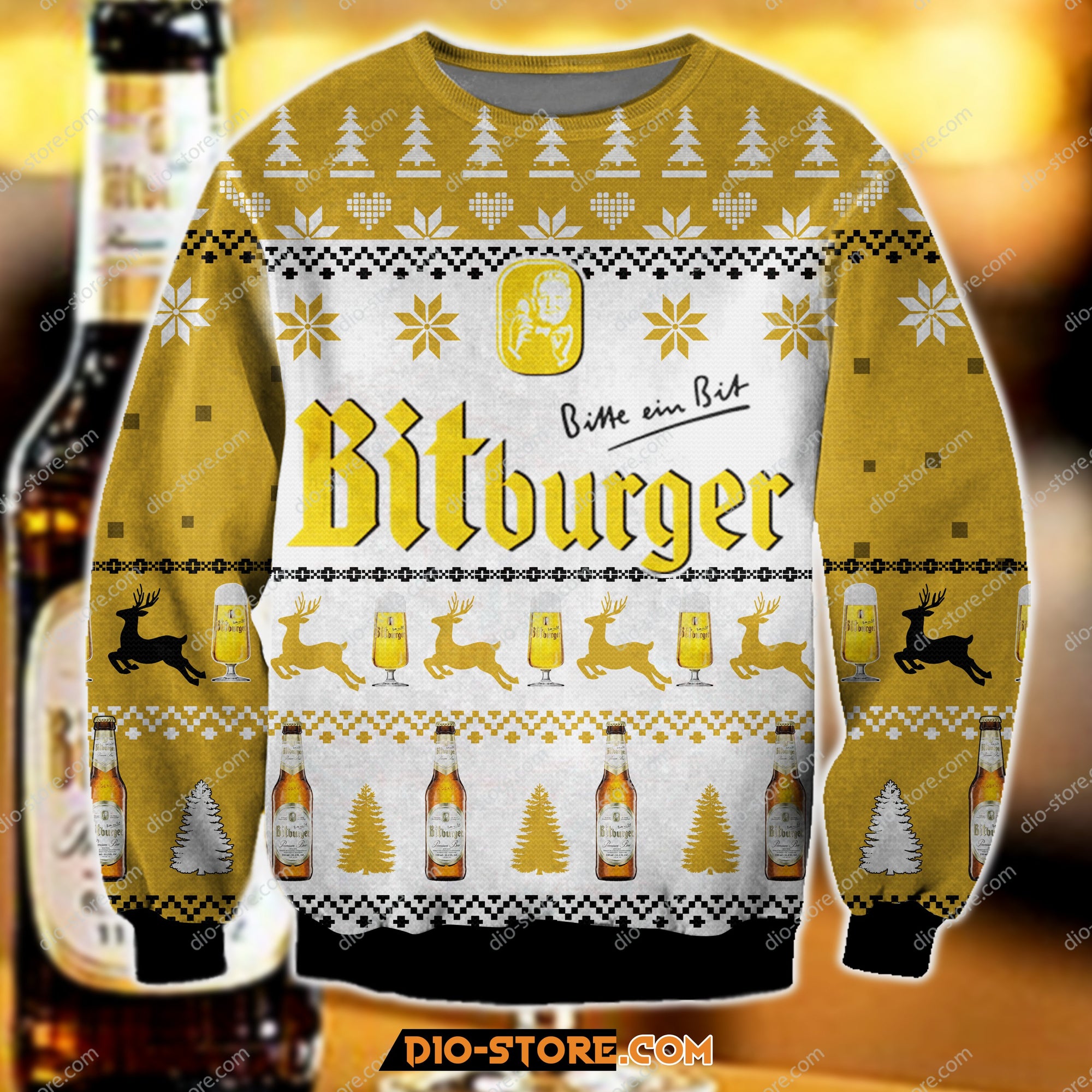 Bitburger Knitting Pattern 3D Print Ugly Christmas Sweater 1 Hoodie All Over Printed Cint10396