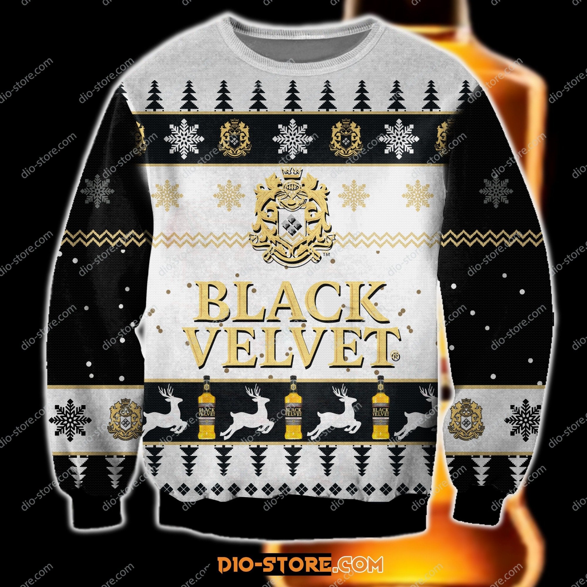 Black Velvet Knitting Pattern 3D Print Ugly Christmas Sweater Hoodie All Over Printed Cint10395