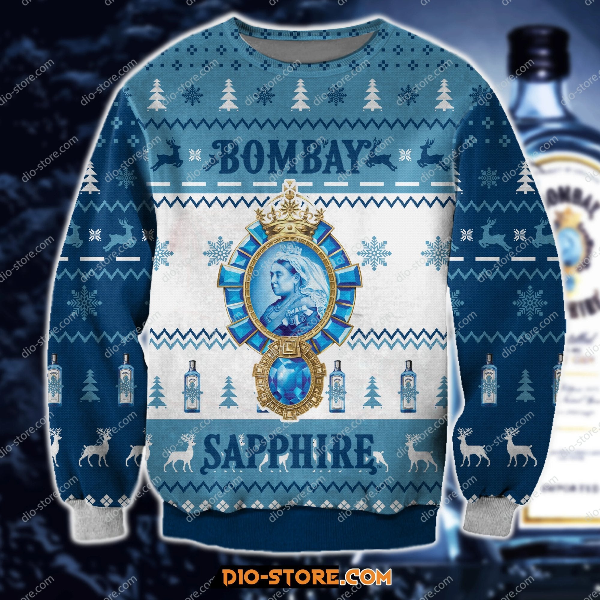 Bombay Sapphire Knitting Pattern 3D Print Ugly Christmas Sweater Hoodie All Over Printed Cint10393