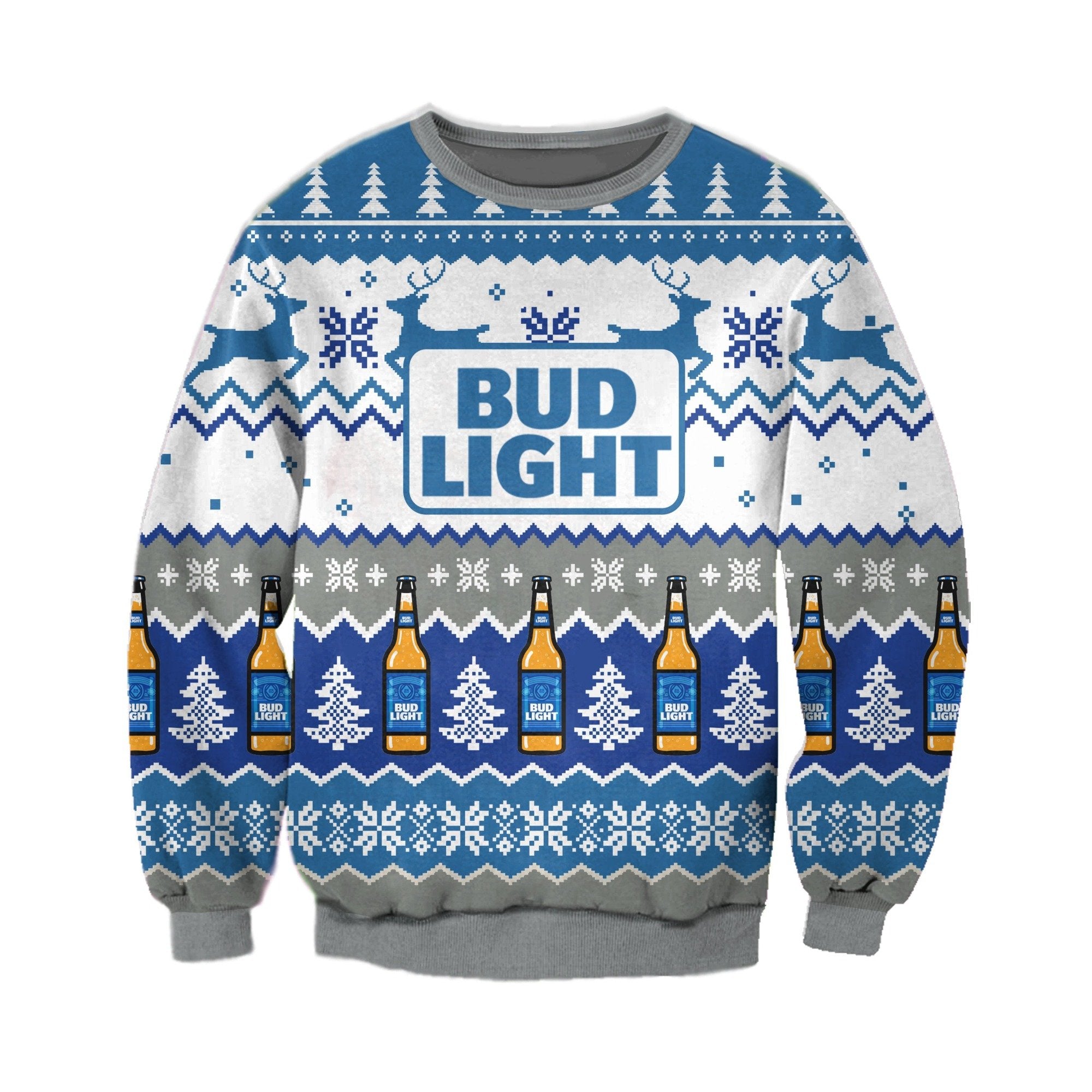 Bud Light Knitting Pattern 3D Print Ugly Sweater Hoodie All Over Printed Cint10517