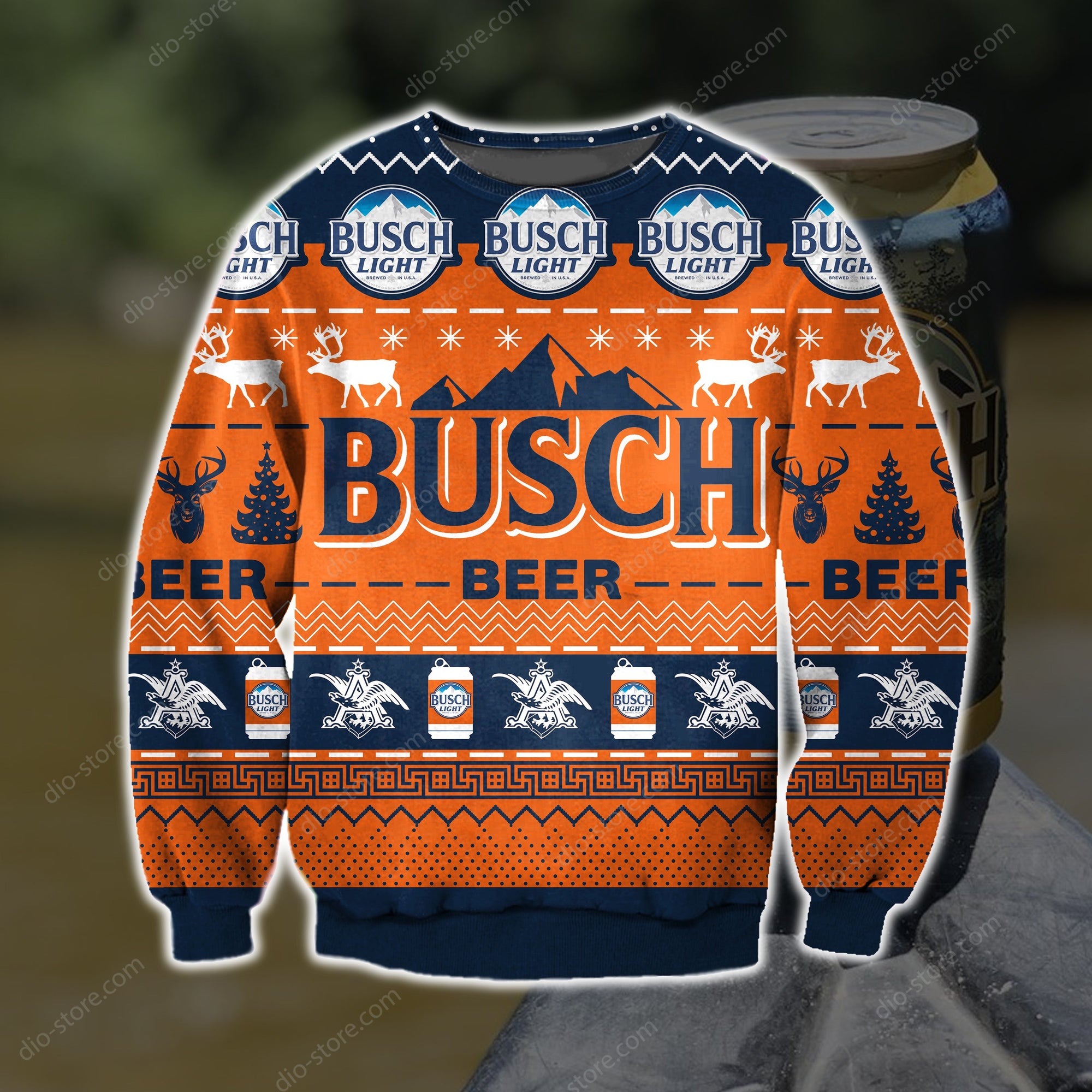 Busch Beer Knitting Pattern 3D Print Ugly Sweater Hoodie All Over Printed Cint10464