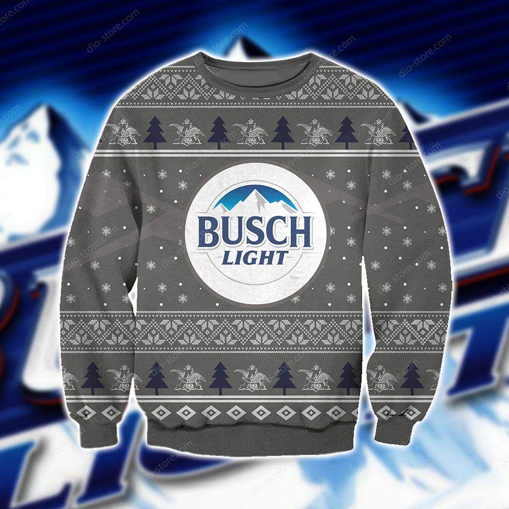 Busch Light Knitting Pattern 3D Print Ugly Christmas Sweater Hoodie All Over Printed Cint10460