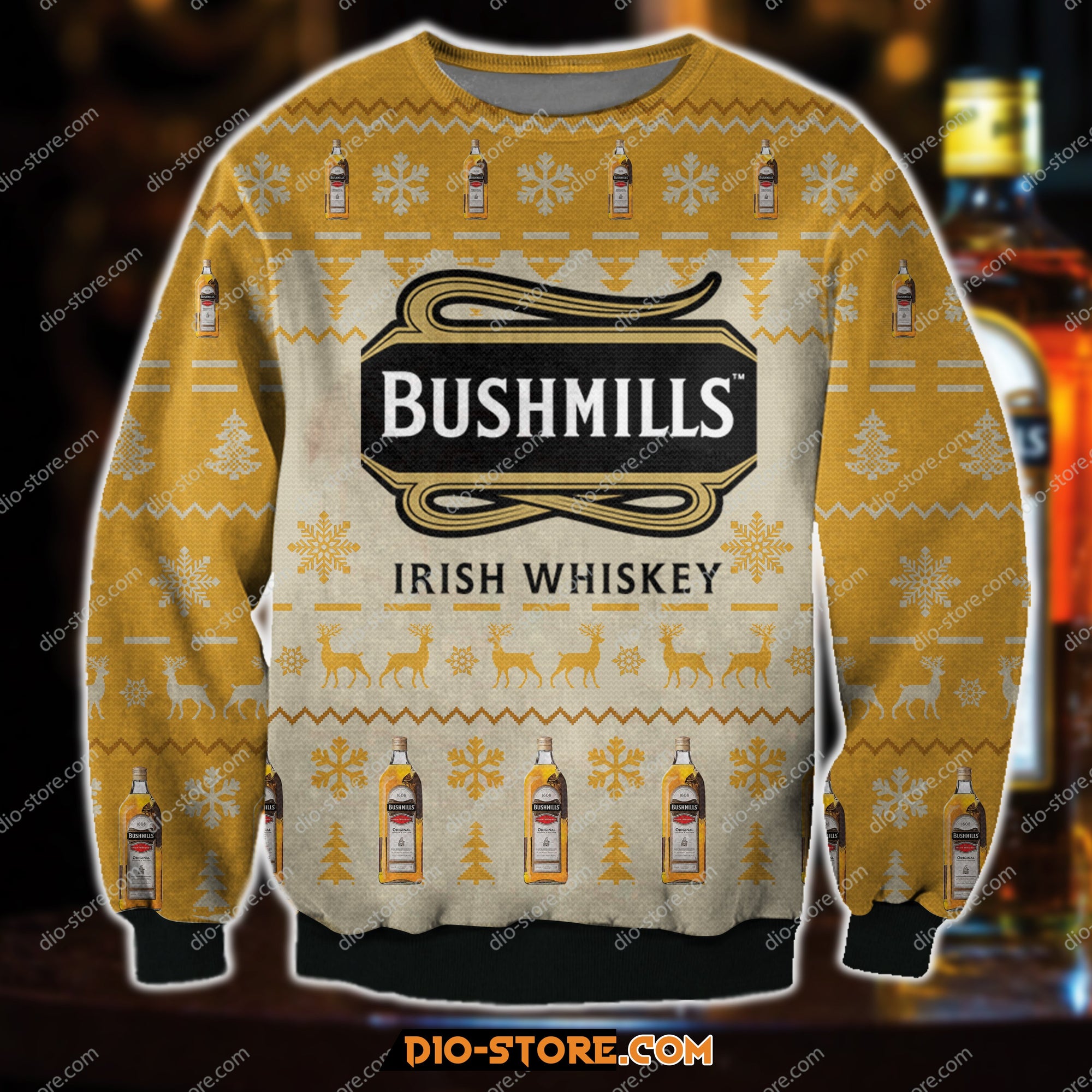 Bushmills Irish Whiskey Knitting Pattern 3D Print Ugly Sweater Hoodie All Over Printed Cint10390