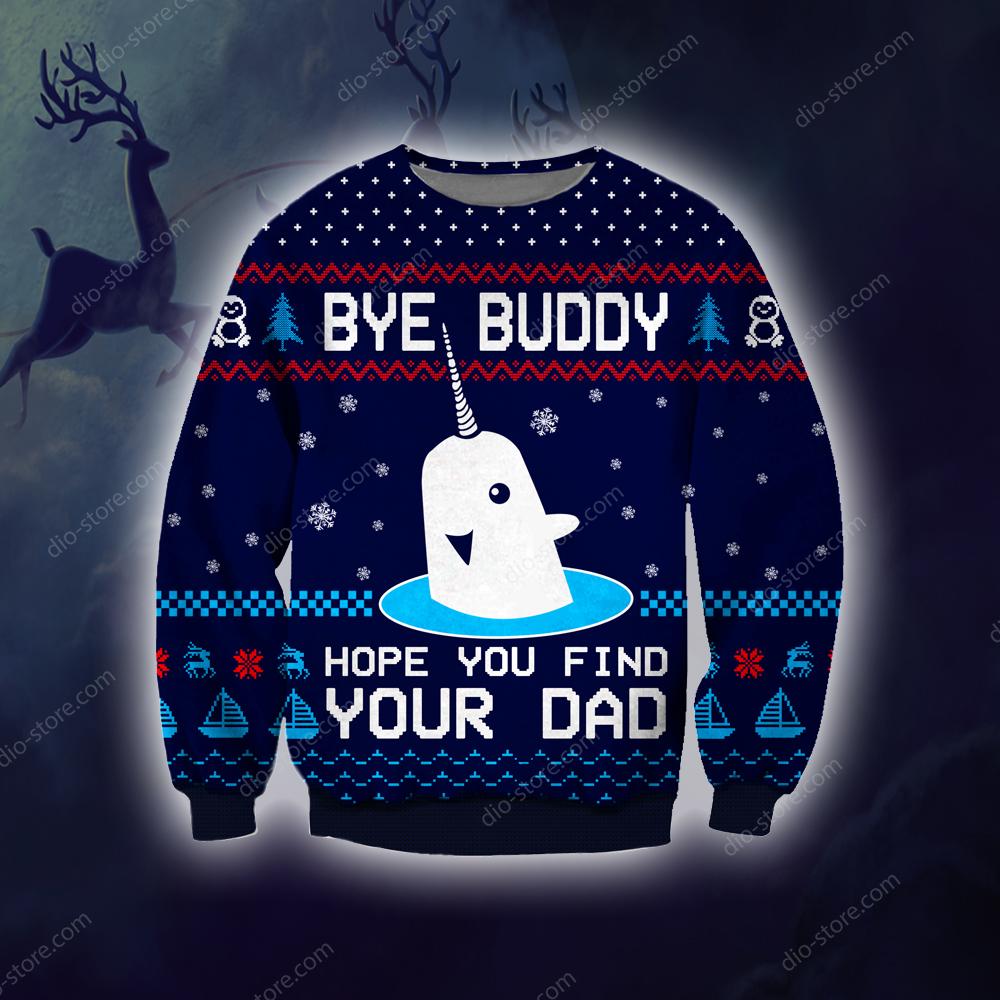 Bye Buddy Knitting Pattern 3D Print Ugly Christmas Sweater Hoodie All Over Printed Cint10719