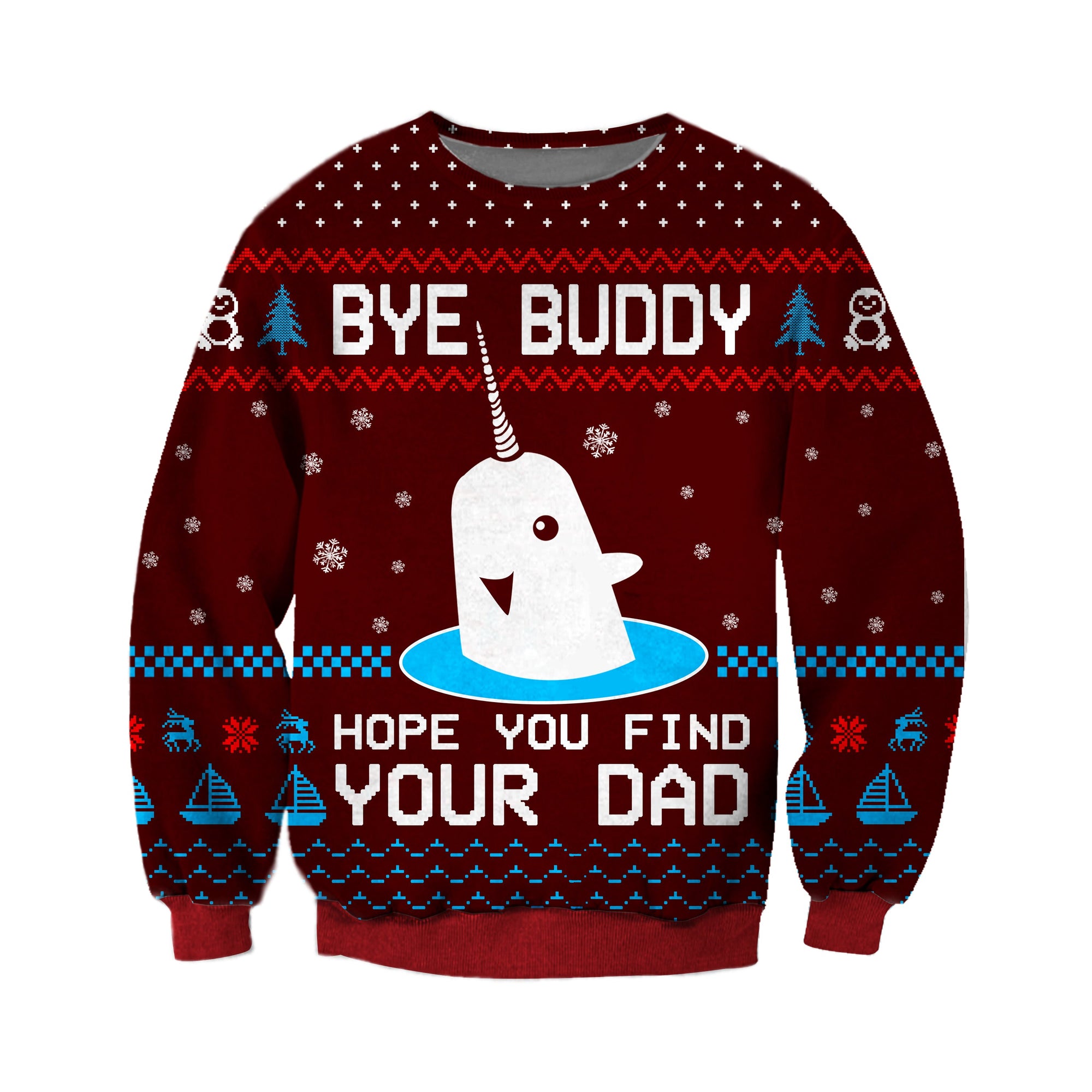 Bye Buddy Knitting Pattern 3D Print Ugly Christmas Sweater Hoodie All Over Printed Cint10719 1