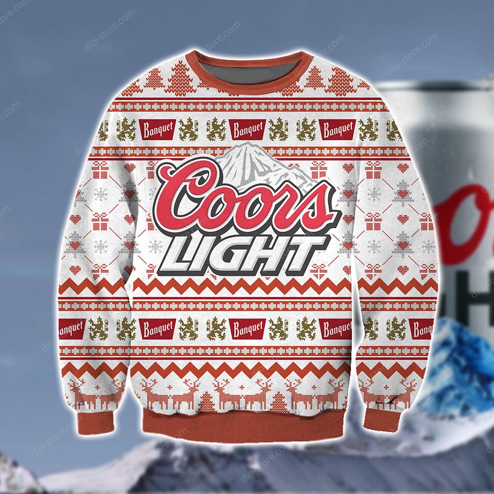 Coors Light Knitting Pattern 3D Print Ugly Christmas Sweater Hoodie All Over Printed Cint10459