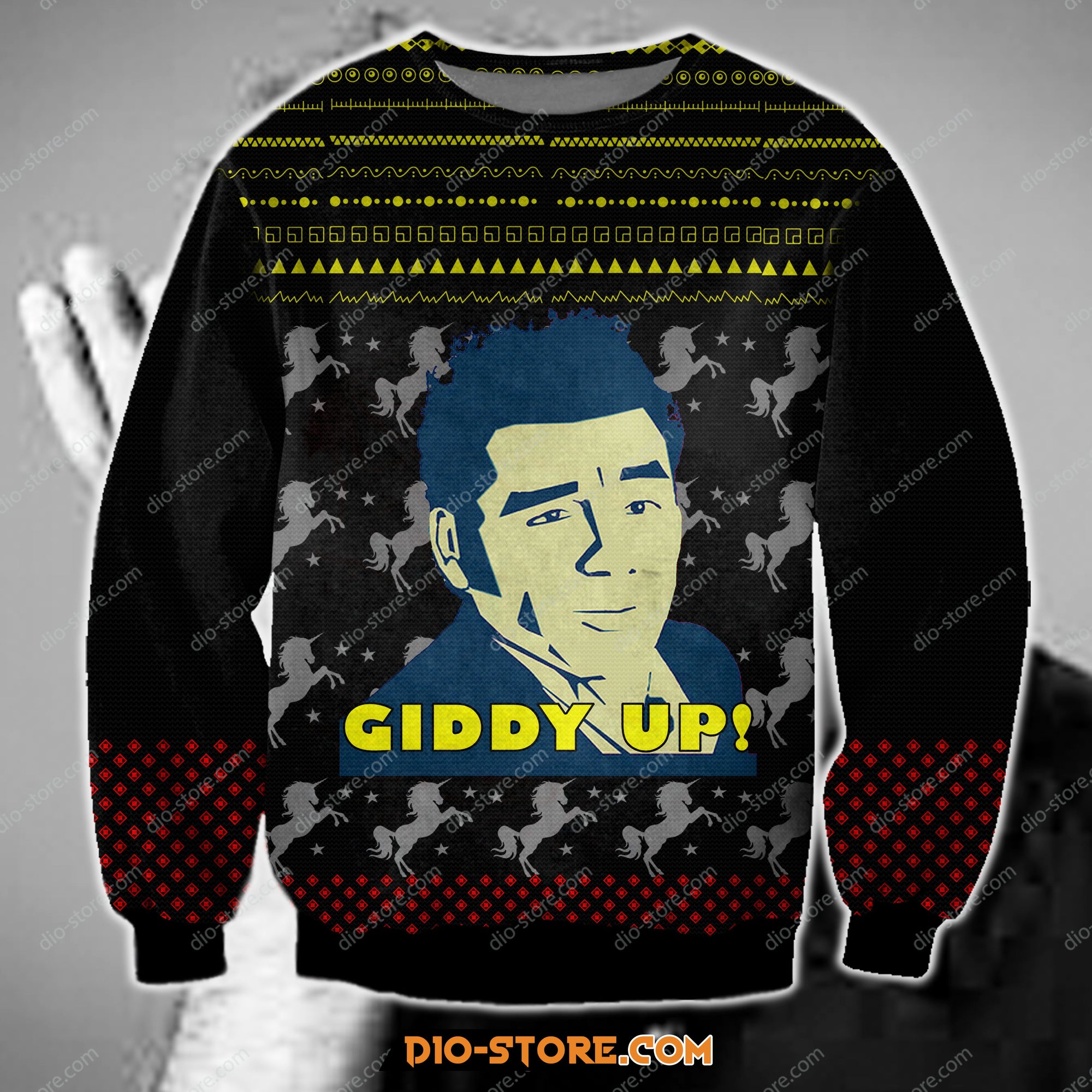 Cosmo Kramer Giddy Up 3D Print Ugly Christmas Sweater Hoodie All Over Printed Cint10020