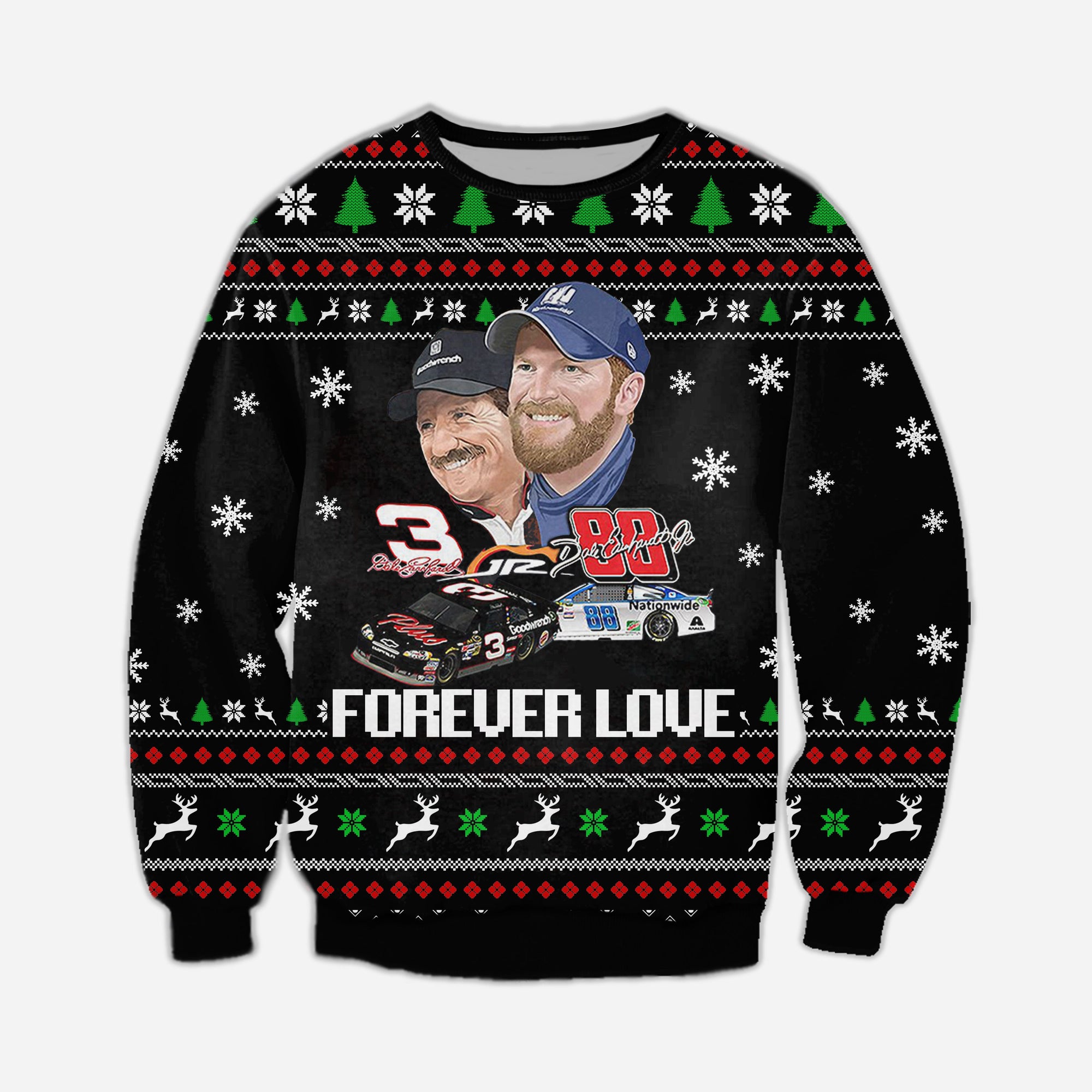 Dale Earnhardt Knitting Pattern 3D Print Ugly Sweater Hoodie All Over Printed Cint10533