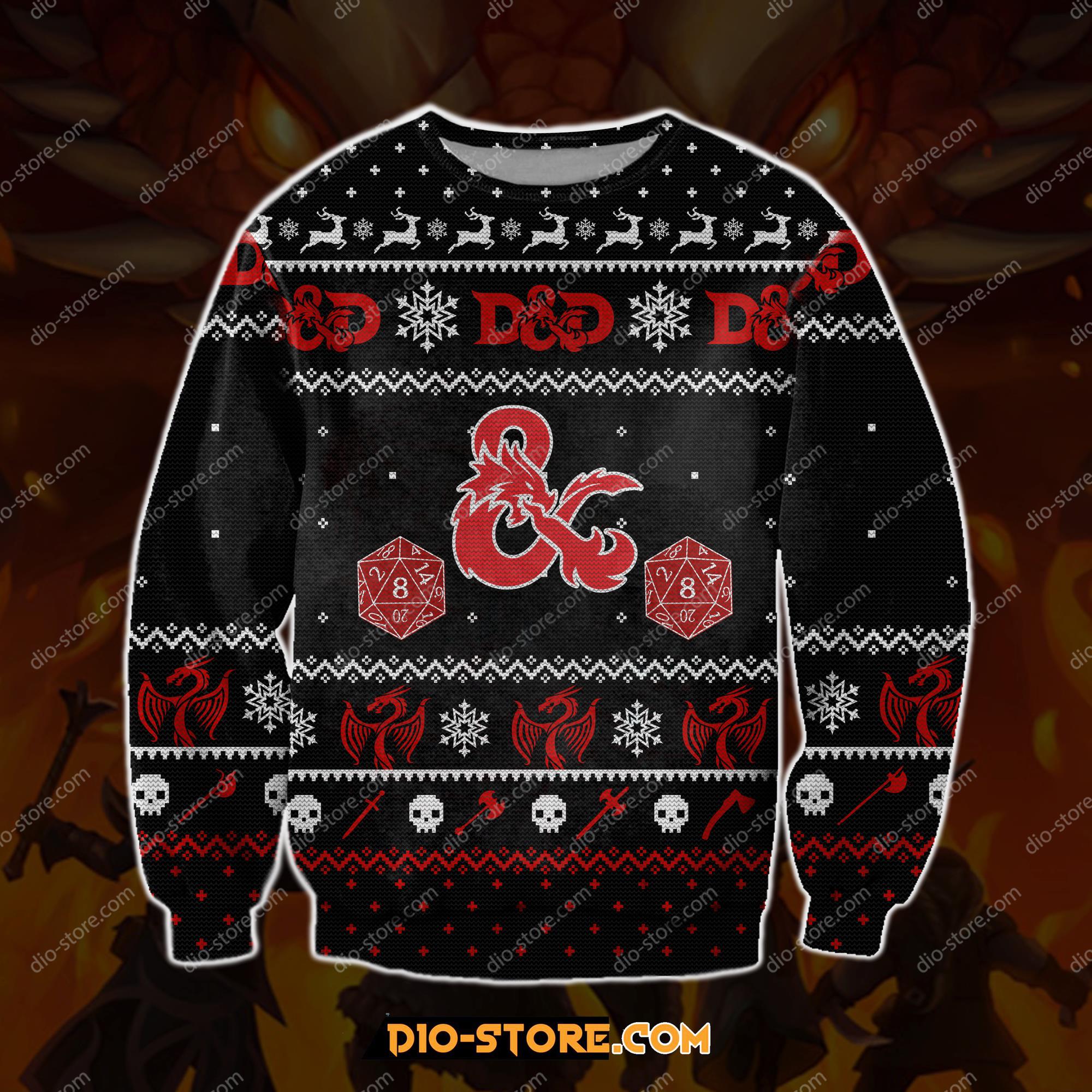 Dungeons Dragons 3D Print Ugly Christmas Sweater Hoodie All Over Printed Cint10115