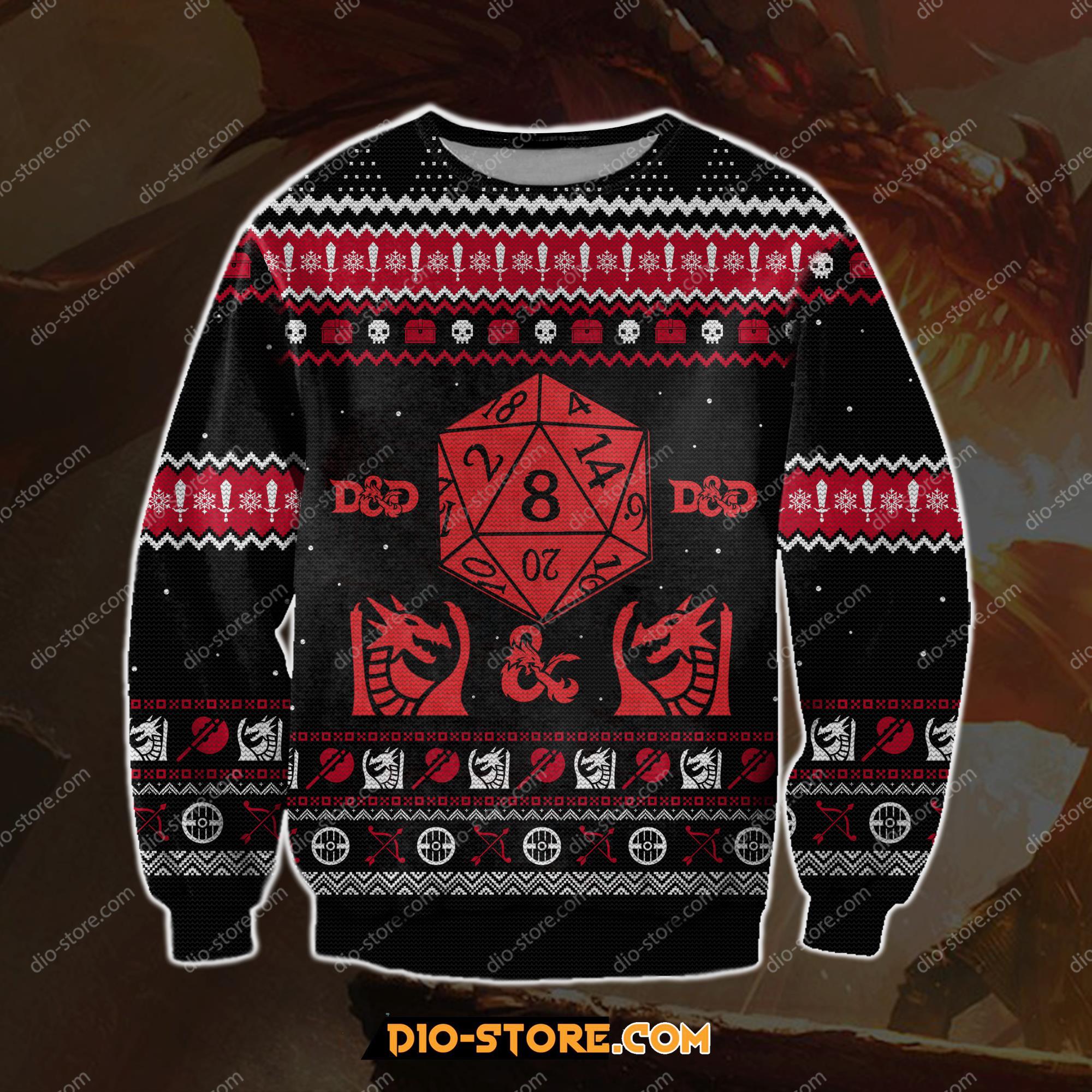 Dungeons Dragons 3D Print Ugly Christmas Sweatshirt Hoodie All Over Printed Cint10114