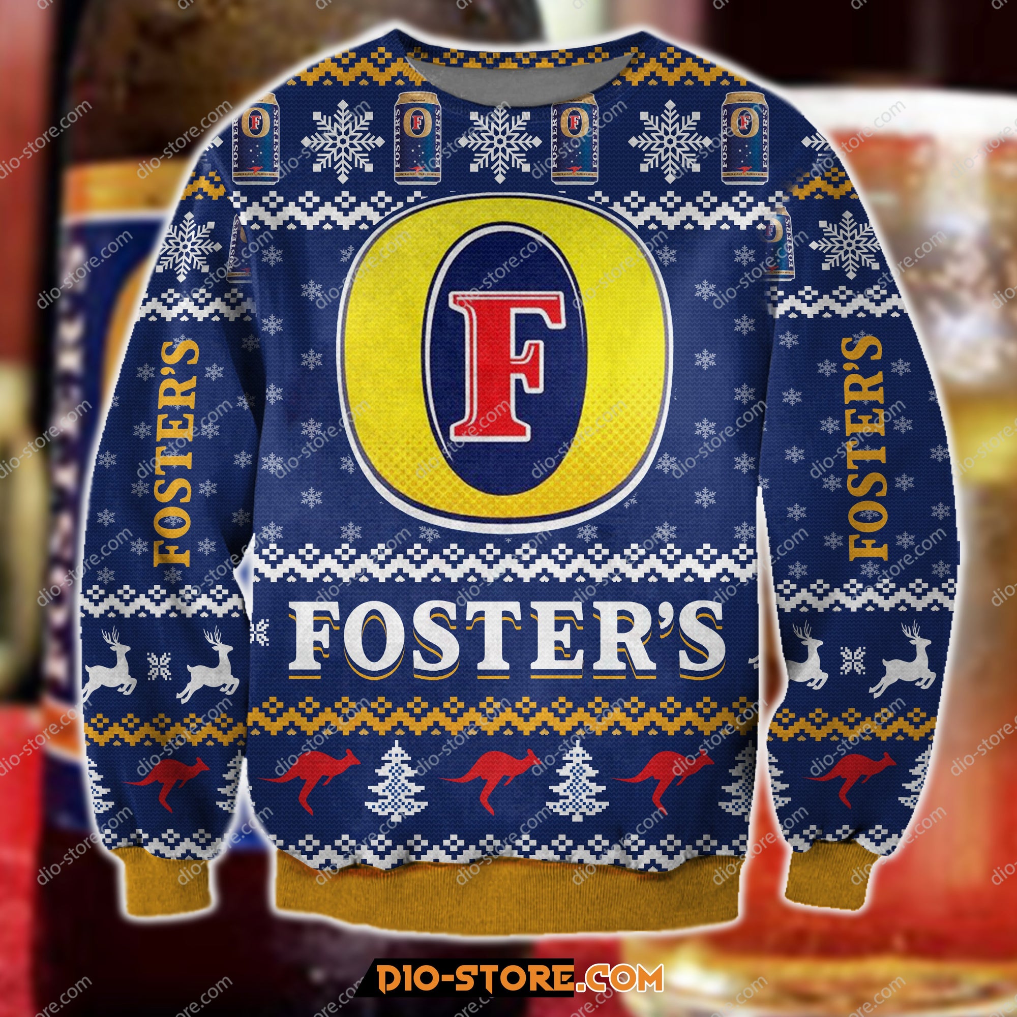 Fosters Beer Knitting Pattern 3D Print Ugly Christmas Sweatshirt Hoodie All Over Printed Cint10379