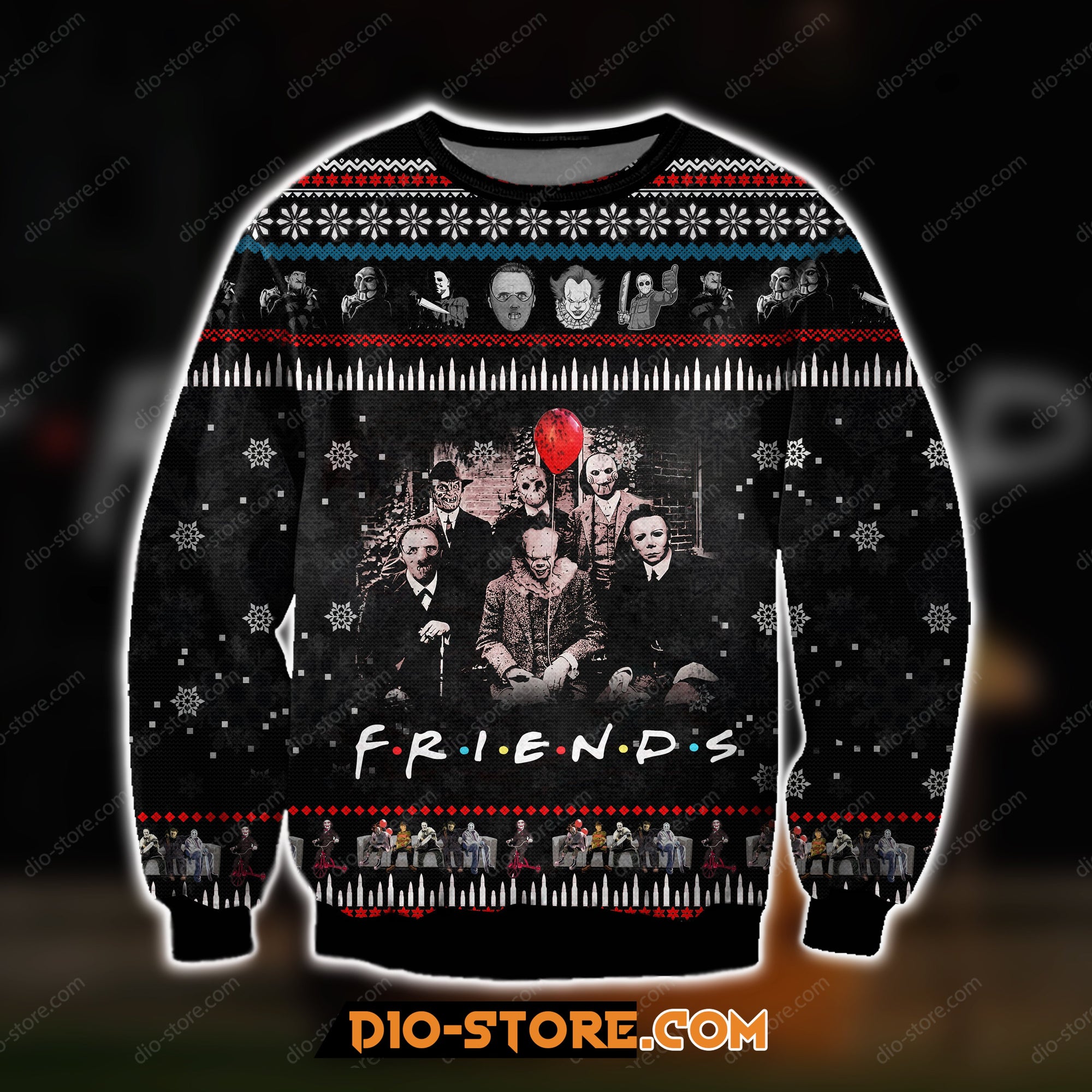 Friends Movie With Horror Characters 3D Print Ugly Christmas Sweatshirt Hoodie All Over Printed Cint10224