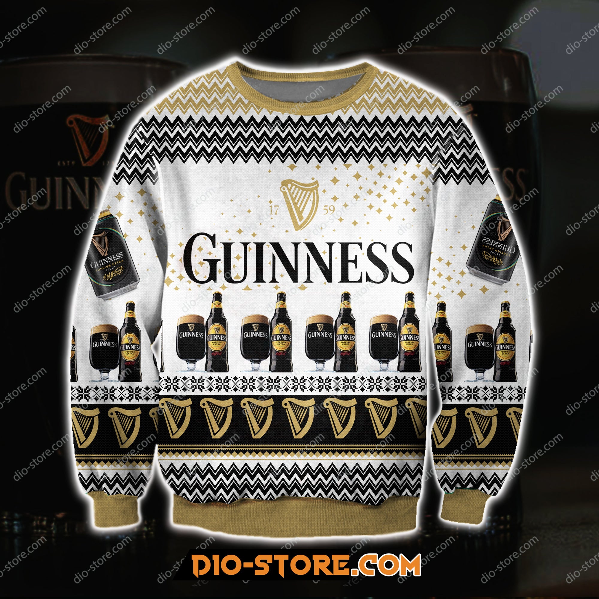 Guinness Beer 1759 3D All Over Print Ugly Christmas Sweatshirt 1 Hoodie All Over Printed Cint10332