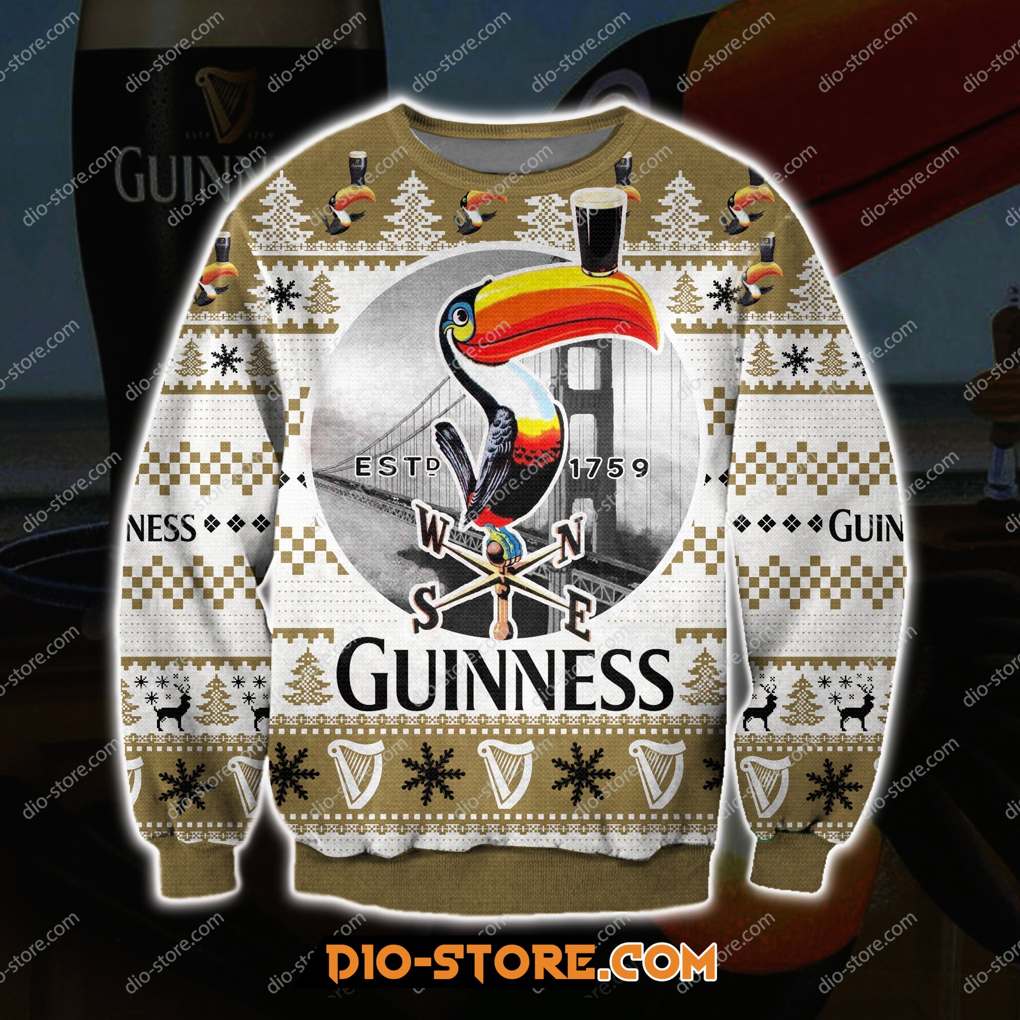 Guinness Beer 1759-Toucan 3D All Over Print Ugly Christmas Sweatshirt Hoodie All Over Printed Cint10349